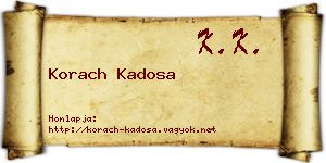 Korach Kadosa névjegykártya